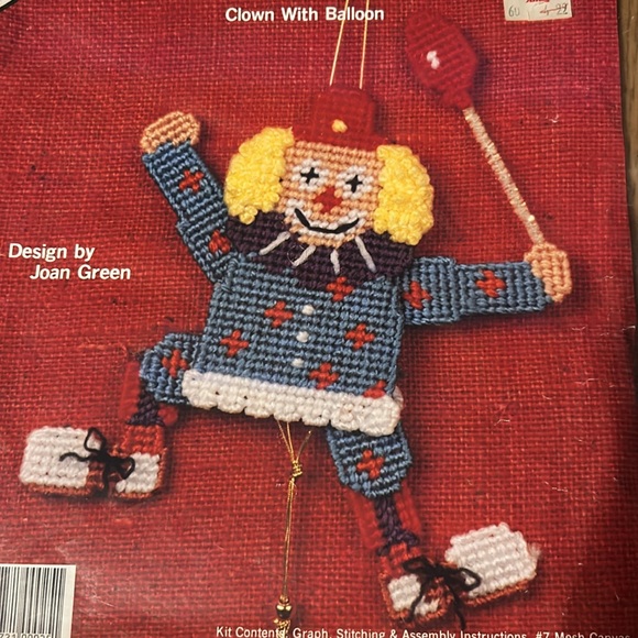 4 New Vintage 1991 Plastic Canvas Old Fashioned Moveable Pull-Toy by Back Street - Picture 6 of 11